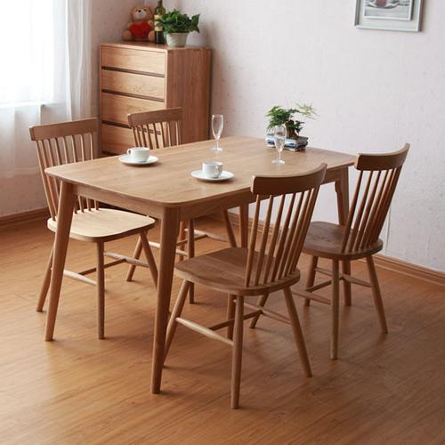 休闲实木餐桌椅子简约现代餐厅桌椅白橡温莎椅家具厂家定制
