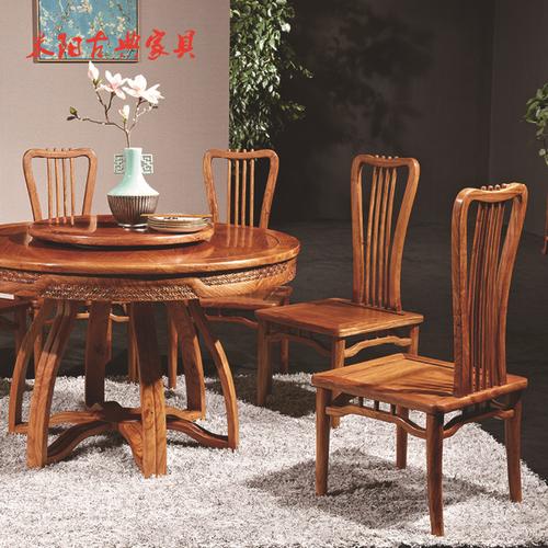 厂家批发实木餐桌椅组合 复古红木家具 刺猬紫檀实木饭桌圆桌餐台